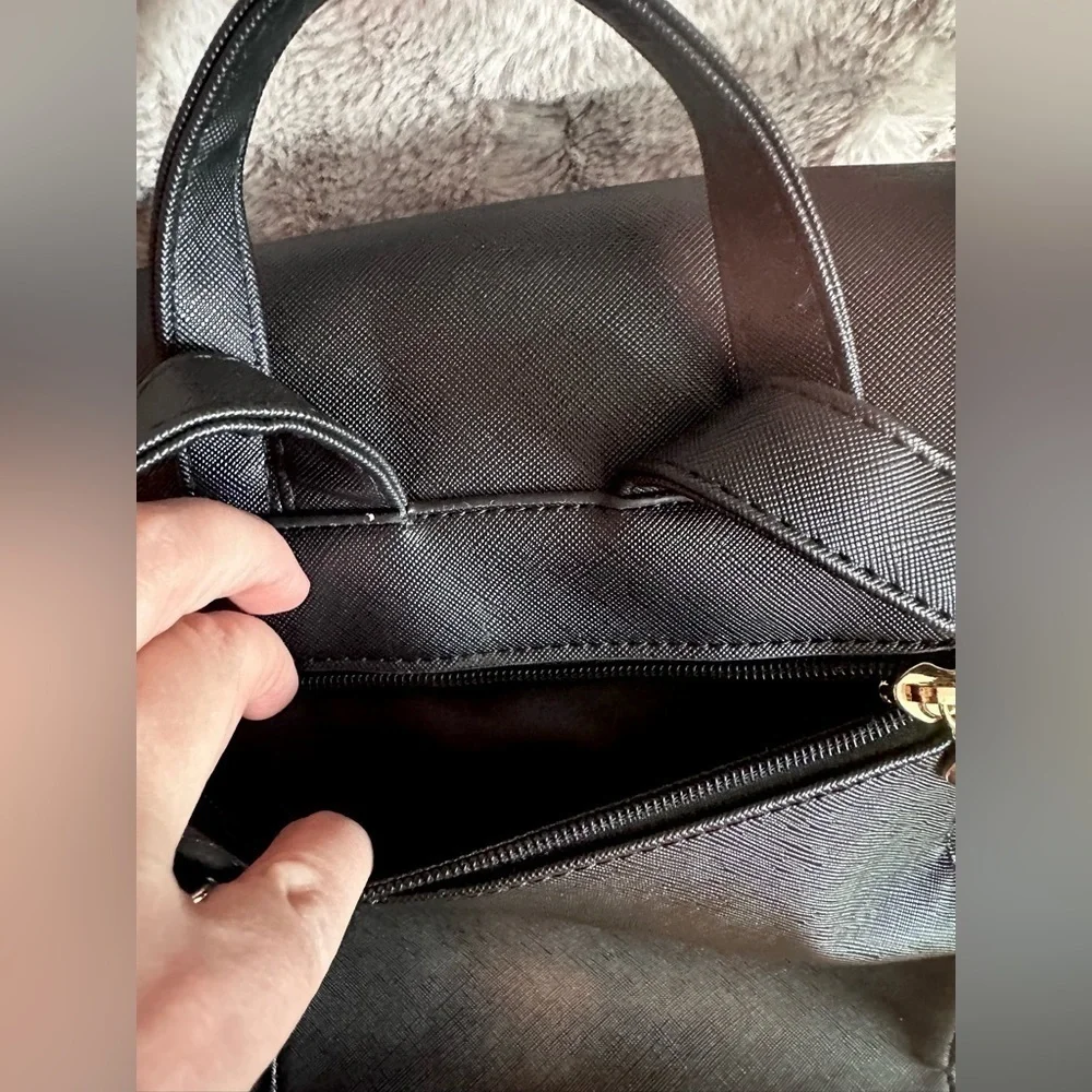 Faux Leather Backpack School Bag Student Backpack Women Travel bag Black Mini